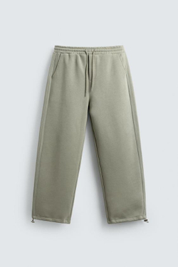 ZARA ДЖОГГЕРЫ INTERLOCK RELAXED FIT, МЯТНЫЙ