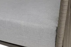 "Багамы" диван 3-местный плетеный из роупа, каркас алюминий бежево-серый (RAL7006) муар, роуп серо-коричневый 23мм, ткань светло-серая