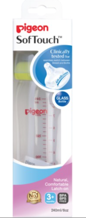 PIGEON Бутылочка для кормления "Pigeon SofTouch Peristaltic PLUS", 240 мл