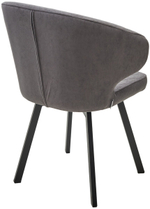 Стул М-City DISAUR Хилтон поворотный на 360 градусов, B28 темно-серый, Велюр, Черный каркас