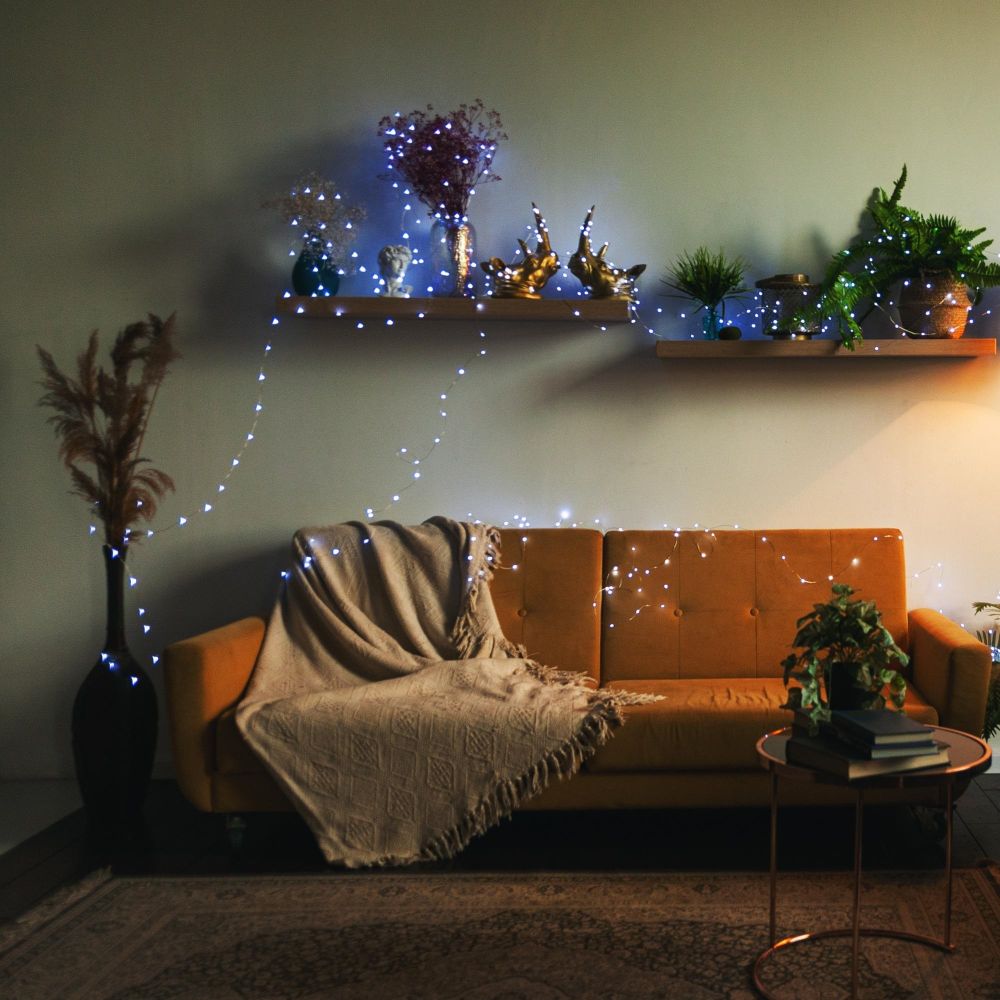 ULD-S10000-1000-DTA-RC WHITE IP44 DEW Гирлянда светодиодная Роса. 100м. 1000 светодиодов. Белый свет. Пульт ДУ в-к. Провод прозрачный. ТМ Uniel