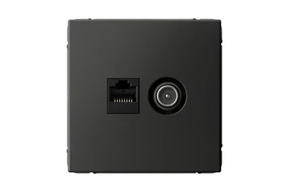 Розетка TV+RJ45 Systeme Electric ARTGALLERY базальт 39378