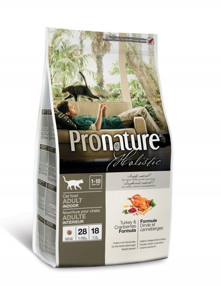 Сухой корм Pronature Holistic для кошек индейка с клюквой 5,44 кг