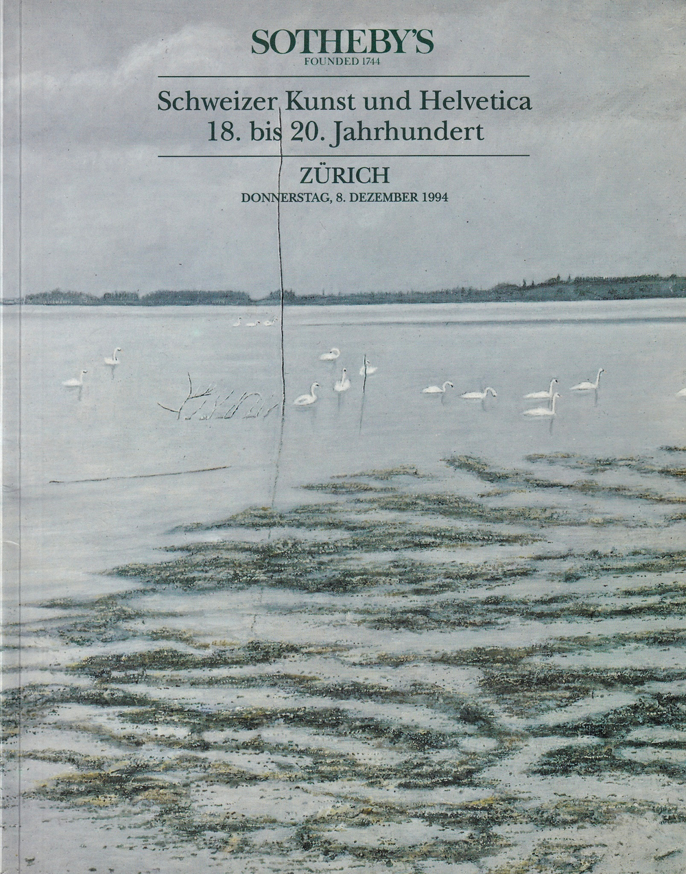 Каталог аукциона Sotheby's, Цюрих, Швейцарское искусство XVIII-XX веков от 8 декабря 1994 года