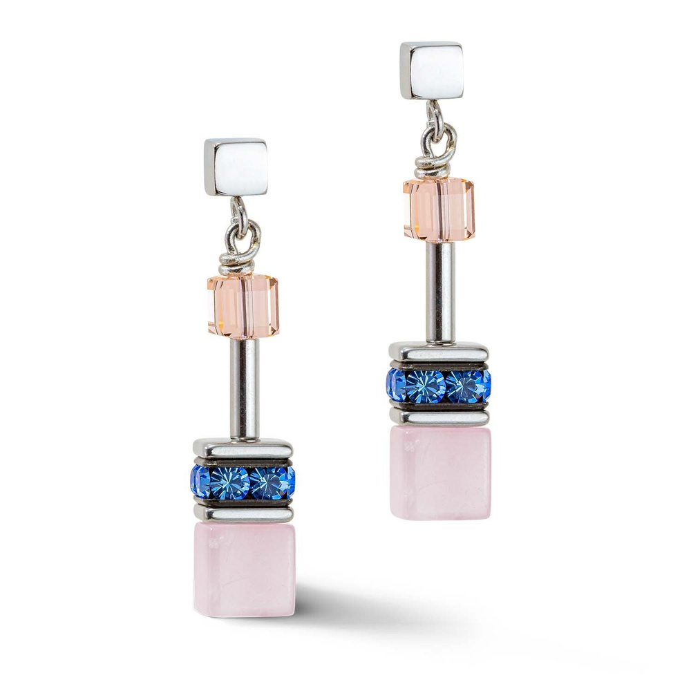 Серьги-пусеты Coeur de Lion Lilac-Blue 4905/21-0839 цвет голубой, фиолетовый, серебряный