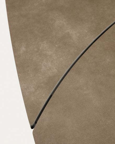 Yodalia Раздвижной стол из керамики и стали с коричневой отделкой 130 (190) x 100 см