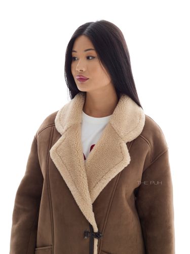 Коричневая дубленка с петлевыми застёжками