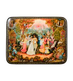 Народные промыслы ШК-19/41 Шкатулка в технике декупаж «Деревенская свадьба» (10х8х3,5)