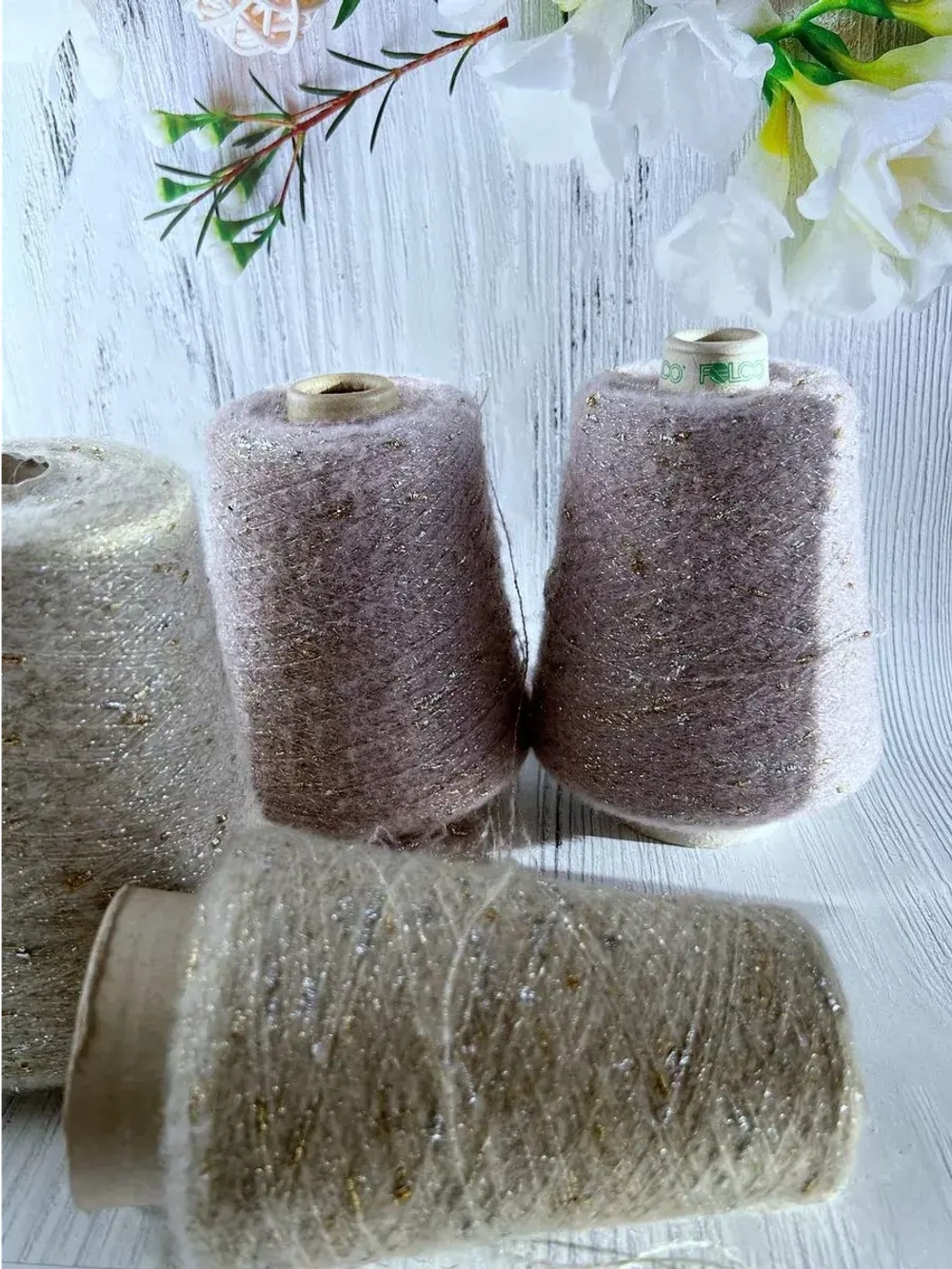 Пряжа для вязания с Мохер с люрексом Люмия