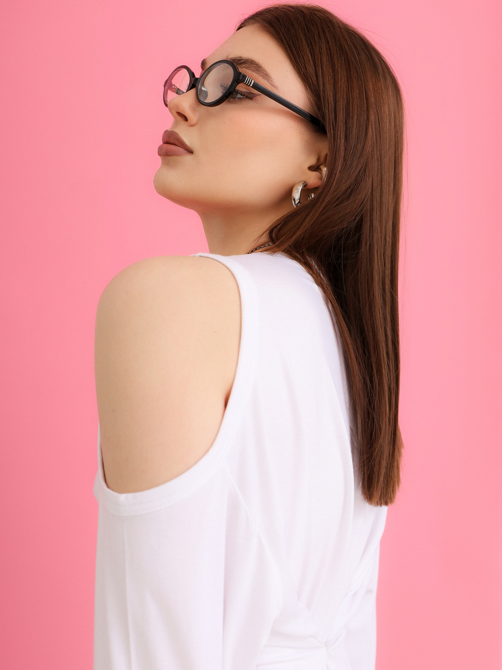 Лонгслив на одно плечо Вискоза, пломбир