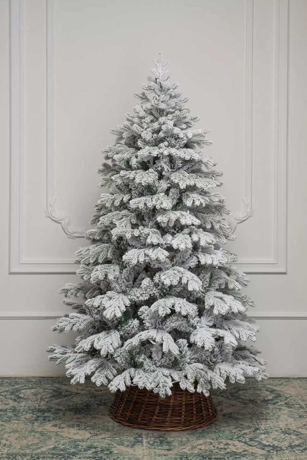 Искусственная елка Аляска заснеженная 180 см., 310 теплых белых LED ламп, литая+пвх, ЕлкиТорг (149180)