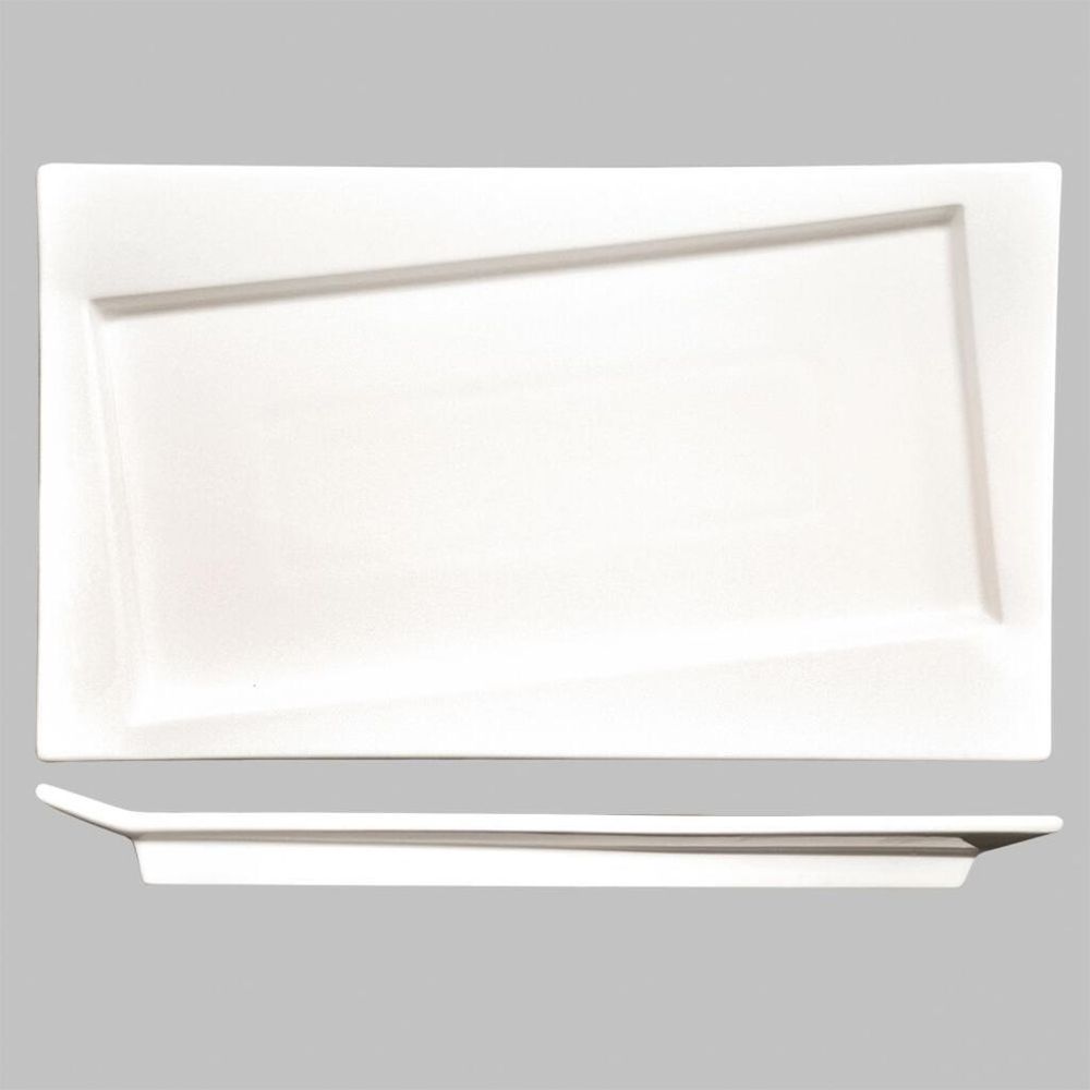 Блюдо прямоугольное 30,5*18 см со смещенным дном белое фарфор P.L. Proff Cuisine [1]