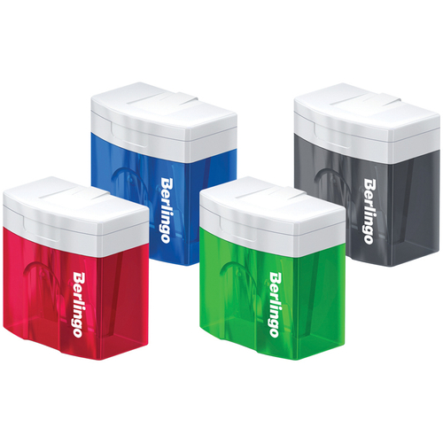 Точилка пластиковая Berlingo "Perfect XL" 2 отверстия, контейнер, ассорти