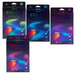 Карандаши цветные утолщенные Yalong 12 цв., "Aurora. Jumbo" деревянные, трехгранные, заточенные, грифель 4.0 мм, картон. уп., европодвес