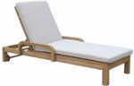 Шезлонг деревянный с матрасом Tagliamento Rimini, натуральный, бежевый