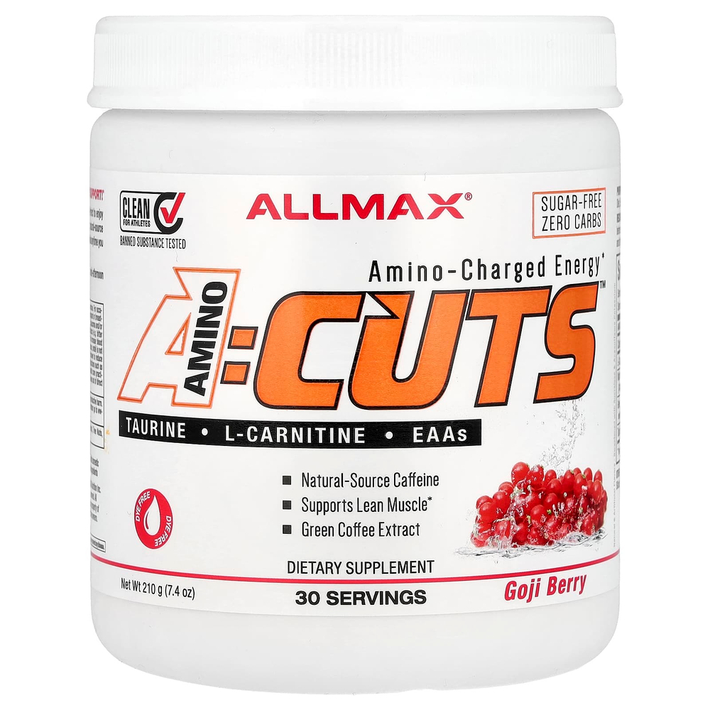ALLMAX, ACUTS™, аминокислотная добавка, энергия, со вкусом ягод годжи, 210 г (7,4 унции)