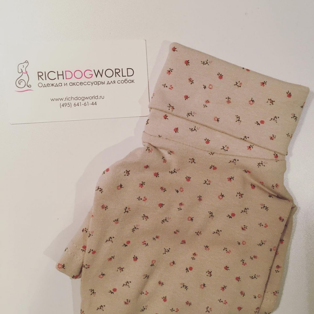 5192 BH Водолазка узкая горловина "Flower Pola Tee"