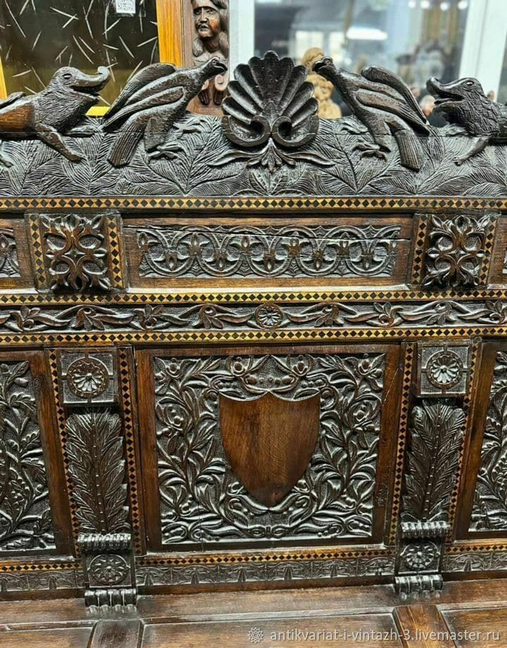 Антикварная резная скамья/лавка