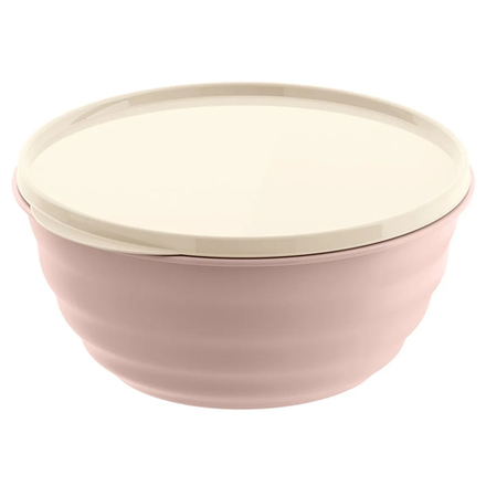 Салатник Homver Latina 1,1л с крышкой, бежевый полипропилен