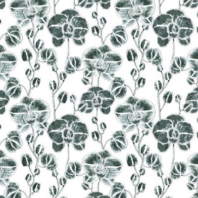 Орхидеи на белом фоне (трафаретная печать)