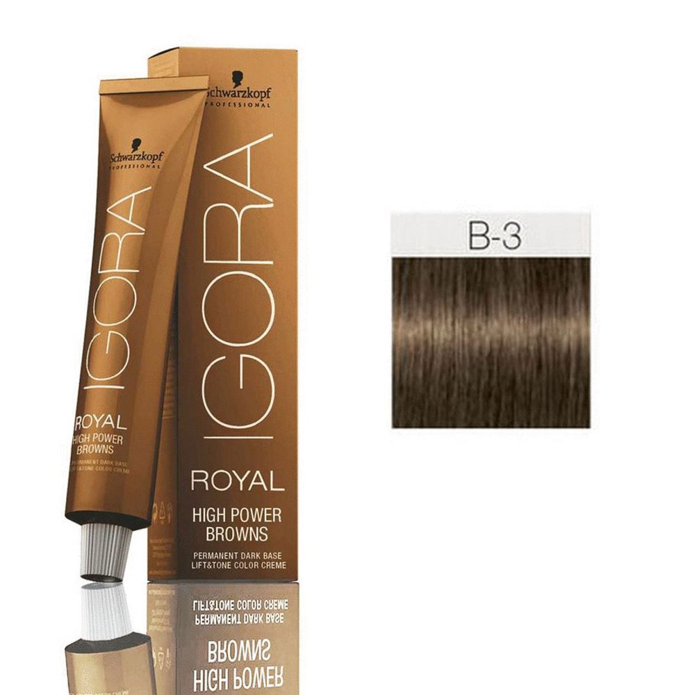 Schwarzkopf Professional Igora Royal High Power Brows - Краска для волос B-3, 60 мл (импорт, Китай)