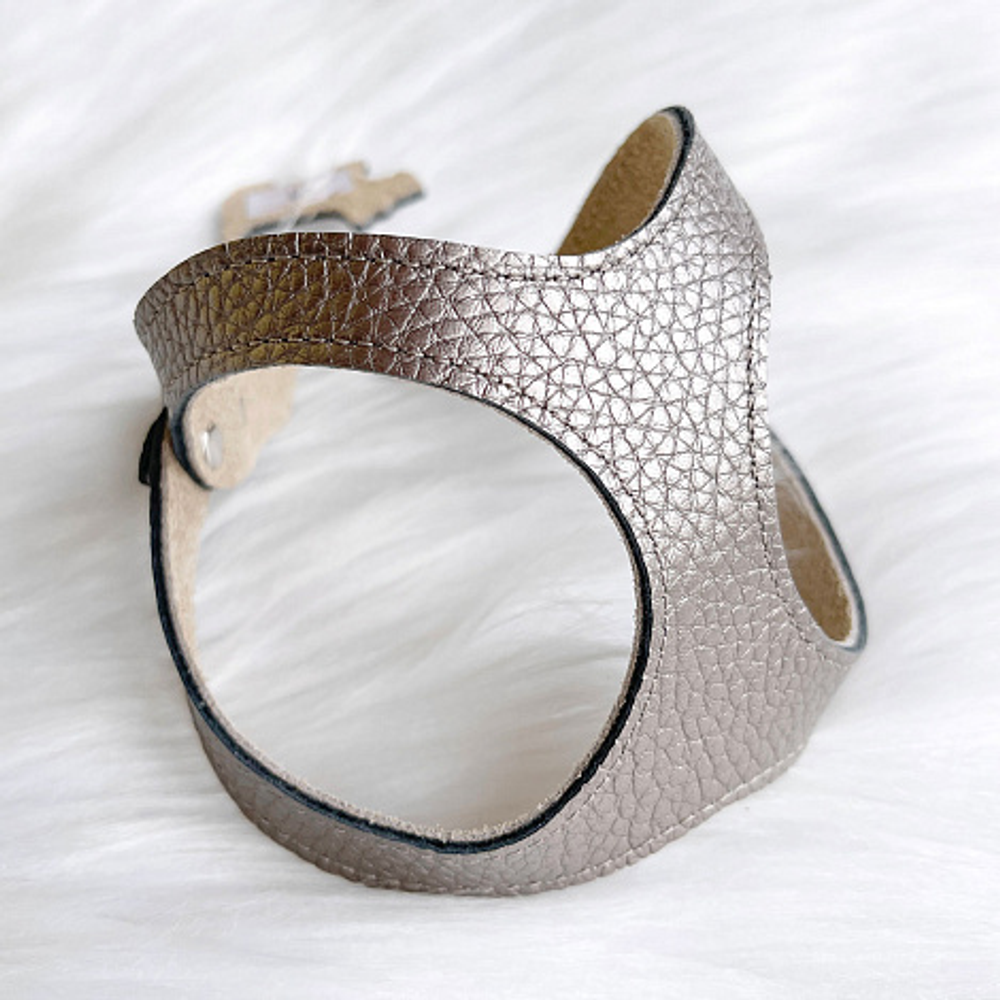 9306 Шлейка кожаная "Перламутр" / PREMIUM