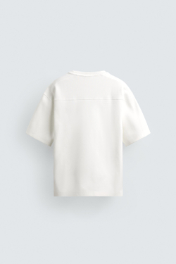 ZARA ТОЛСТОВКА RELAXED FIT ИЗ ИНТЕРЛОКА, БЕЛЫЙ