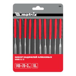 Набор надфилей алмазных 140 х 70 х 3 мм, 10 шт Matrix