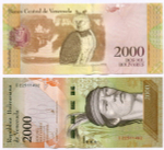 Банкнота Венесуэла 2000 боливаров 2016 год C 22511492. UNC