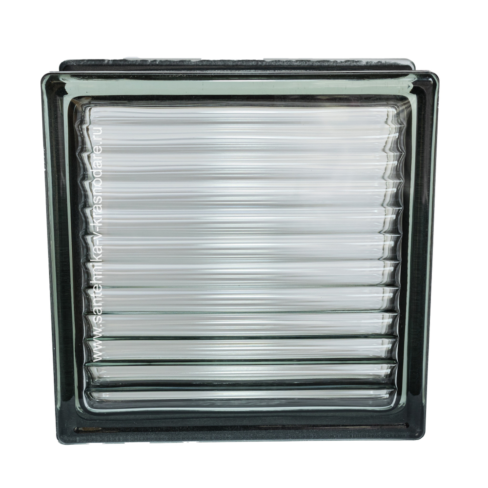 Купить Стеклоблок бесцветный параллель черный бриллиант Vitrablok 19х19х8,