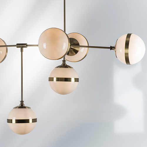 813191 Люстра GLOBO 9х40W E14 бронза/белый