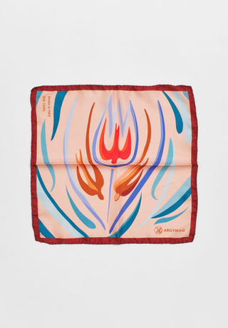 Шелковый платок Qarlygash & Qyzgaldaq PEACH ORANGE 36х36