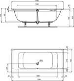 Акриловая ванна Ideal Standard 170х75 E106601 CONNECT AIR