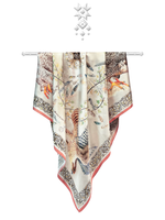 Платок «Полёт соколов» 100% шёлк