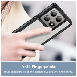 Прозрачный чехол с усиленными рамками черного цвета для Xiaomi 14T и 14T Pro, увеличенные защитные свойства