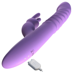 Вибратор-кролик 24см с поступательными движениями, вращением и нагревом PipeDream Fantasy for Her Thrusting Silicone Rabbit Dual Stimulation Vibrator Purple 495812