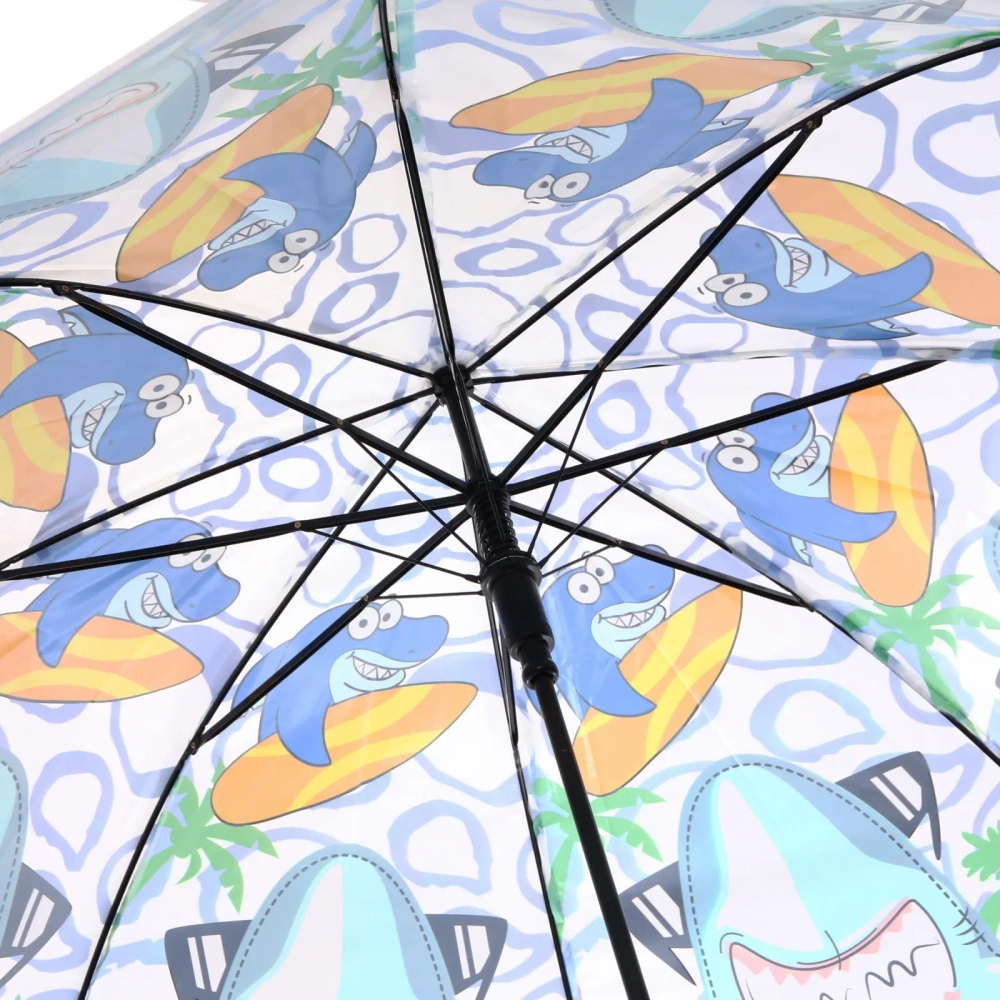 Зонт детский полуавтомат «Акуленок», 8 спиц, d-80см, длина в слож. виде 65см