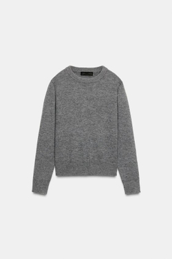 ZARA ДЖЕМПЕР С ОТКРЫТОЙ СПИНОЙ И ШНУРОВКОЙ, СЕРЫЙ