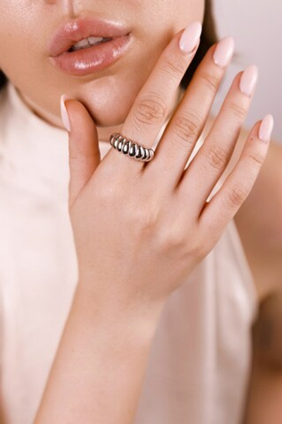 Кольцо "Мятое" дутое