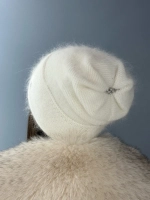 шапка зимняя вязаная ангора с пайетками