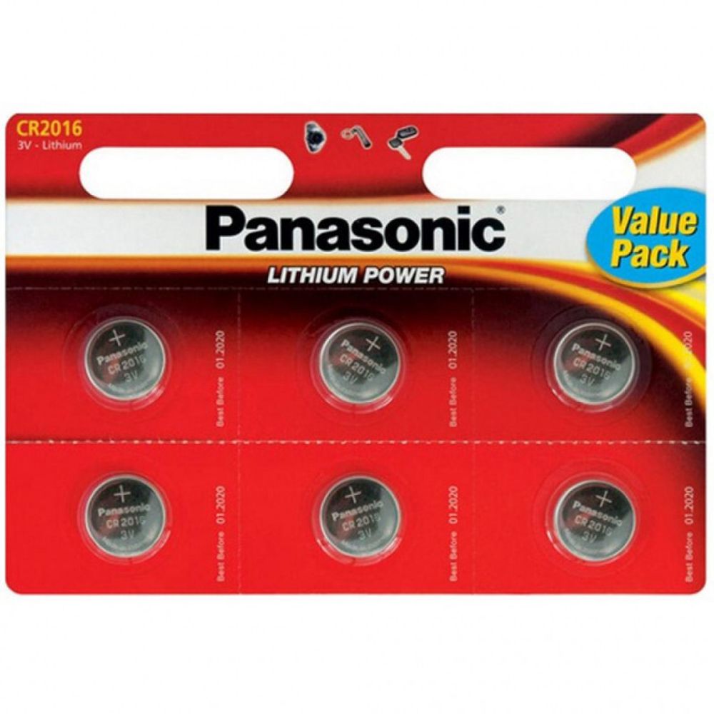 Батарейки Panasonic Lithium Power CR-2016 литиевые 6 шт