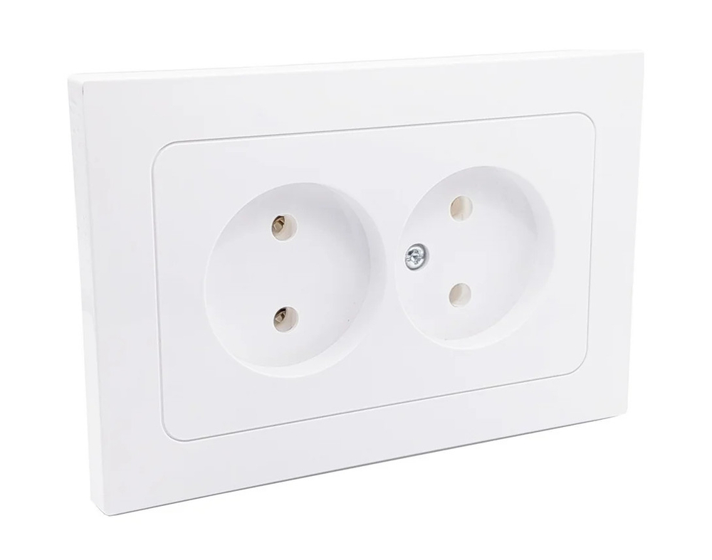 Розетка 2 местная Bylectrica АСТРУМ 16А б/з белая РС16-0541 IP20