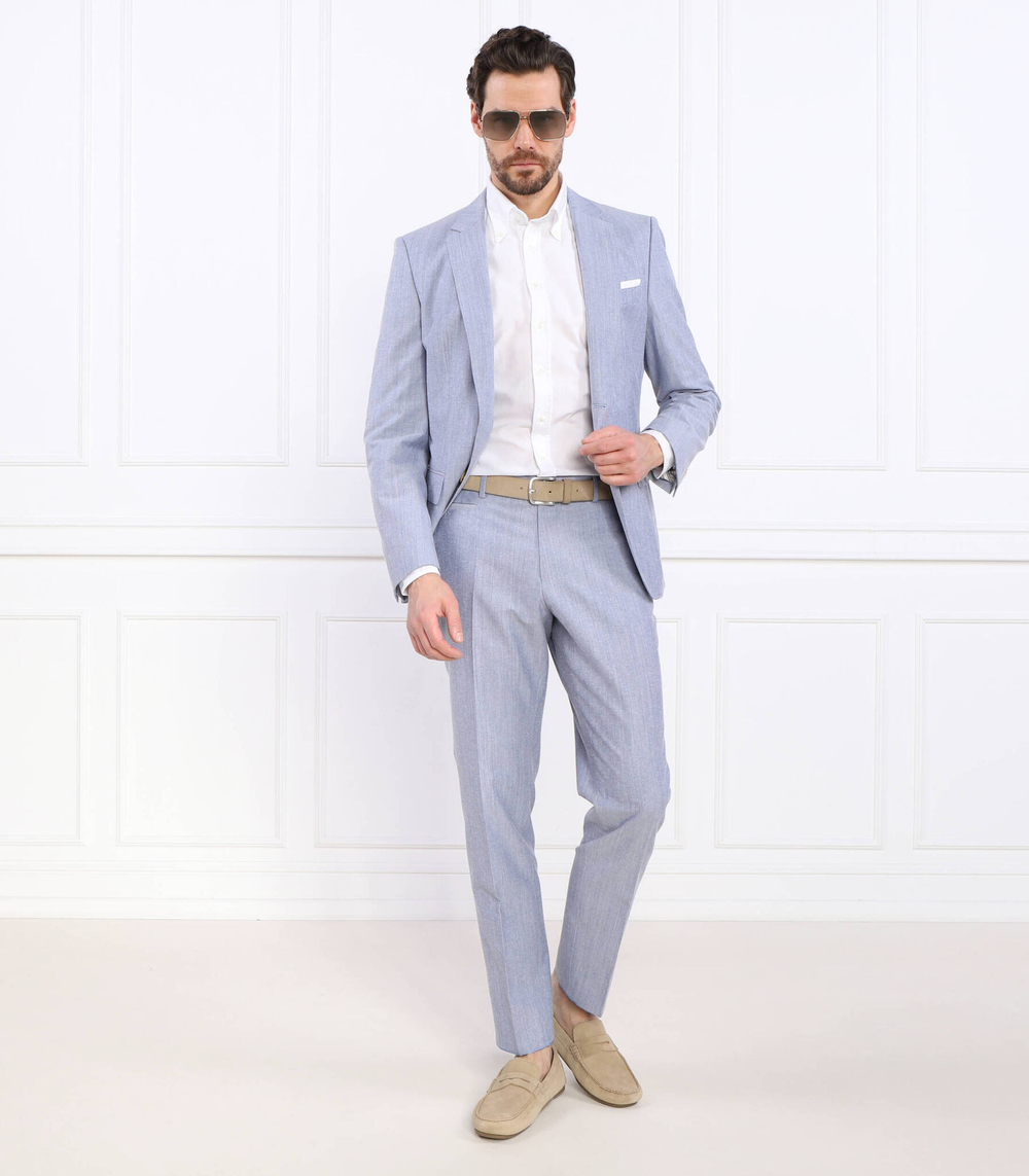 Брюки H-Genius-224 BOSS BLACK - голубой(50489421)