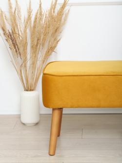 Пуф "Donatello"антивандальный велюр горчичный/натурал.