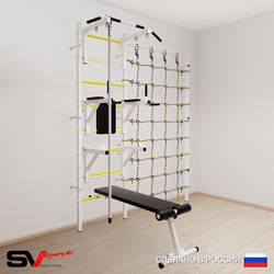 Шведская стенка Sv Sport 5900 (Турник стандарт/Брусья/Стойка/Скамья/Канат/Канатный лаз)