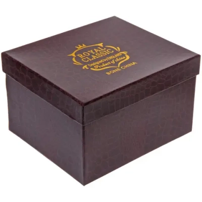 Чайная пара «Royal classic» (кружка 200мл+блюдце) Графитовый узор, в подарочной коробке