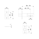 Замок врезной DK.001 ET BL черный