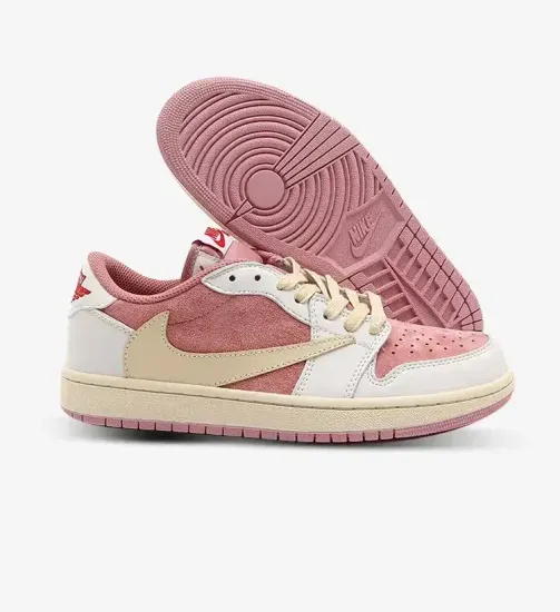 Premium Кроссовки Nike x Travis Scott Air Jordan 1 Low "Shy Pink"