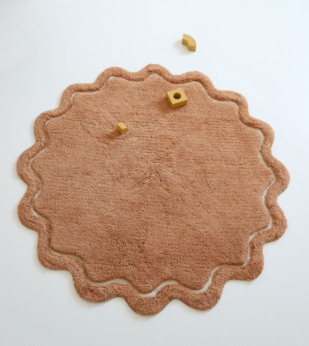 Стираемый коврик Nattiot Sweet April Toffee (Ø110 см), хлопок, коричневый