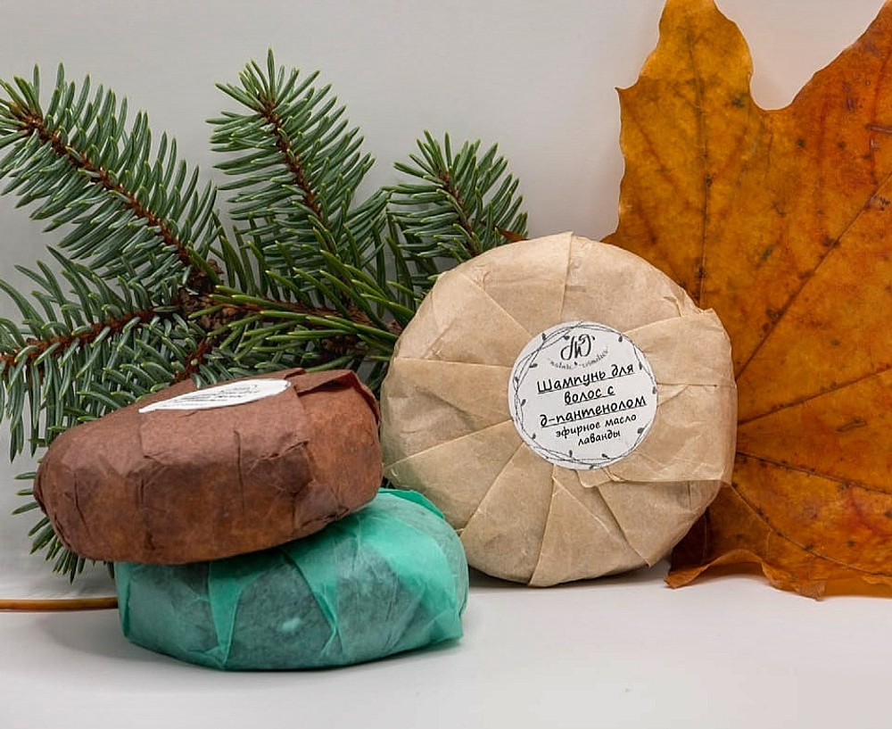 Твёрдый шампунь для тонких волос против выпадения и ломкости